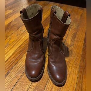 Frye Chestnut Leather Booties